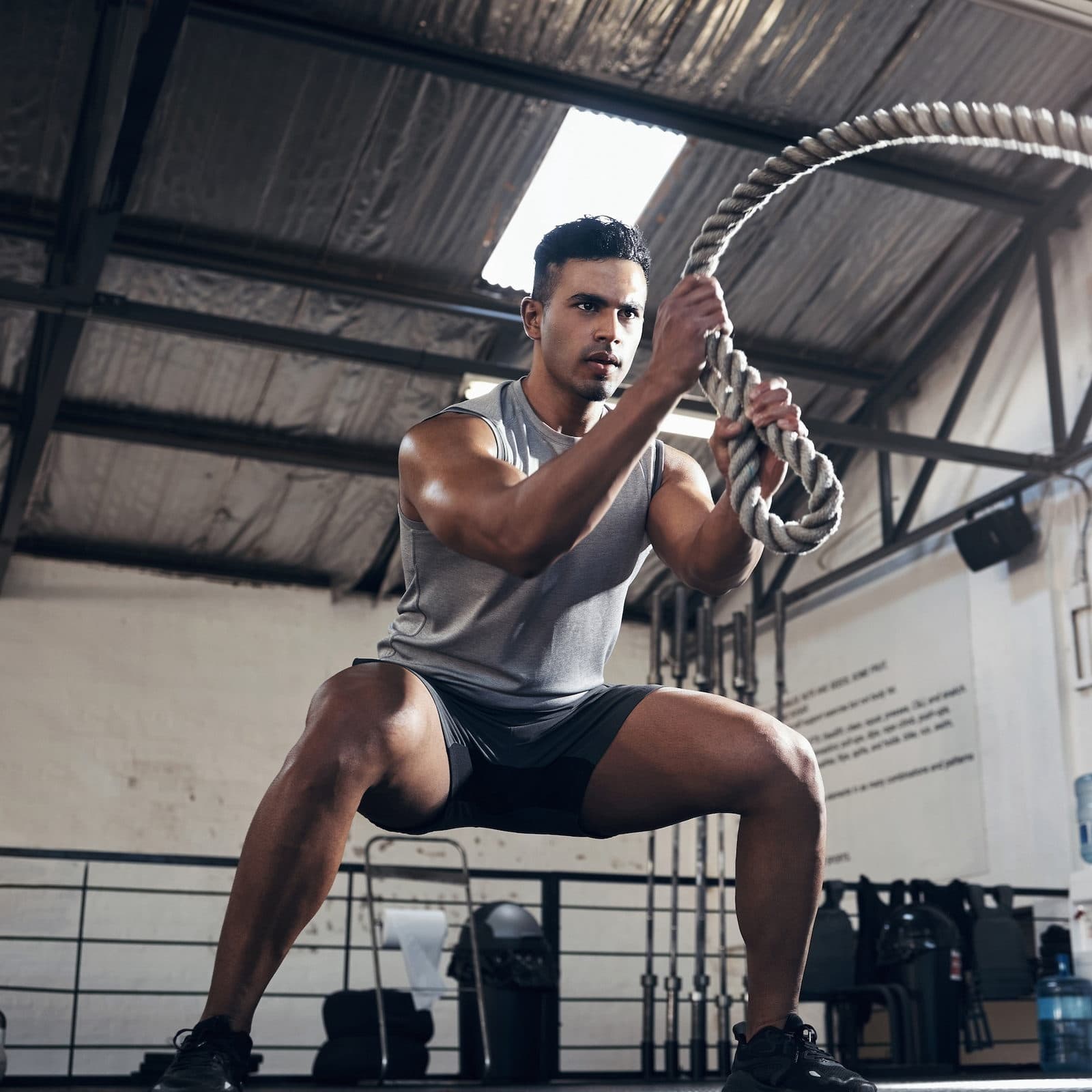 Man working out in the gym