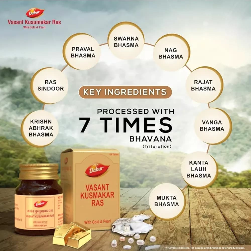 Dabur Vasant Kusumakar Ras (100tab) image 3
