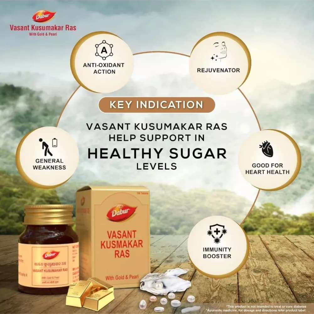 Dabur Vasant Kusumakar Ras (100tab) image 4