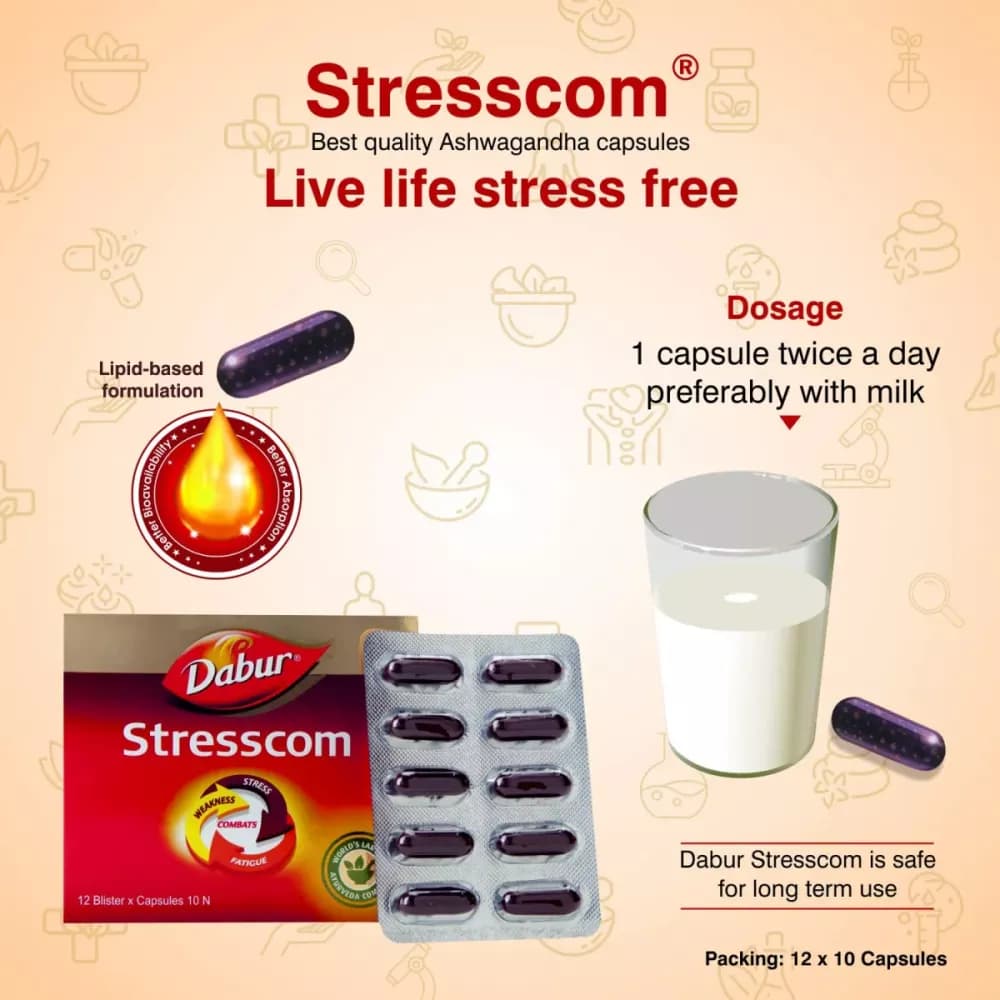 Dabur Stresscom Capsules (120caps) image 5